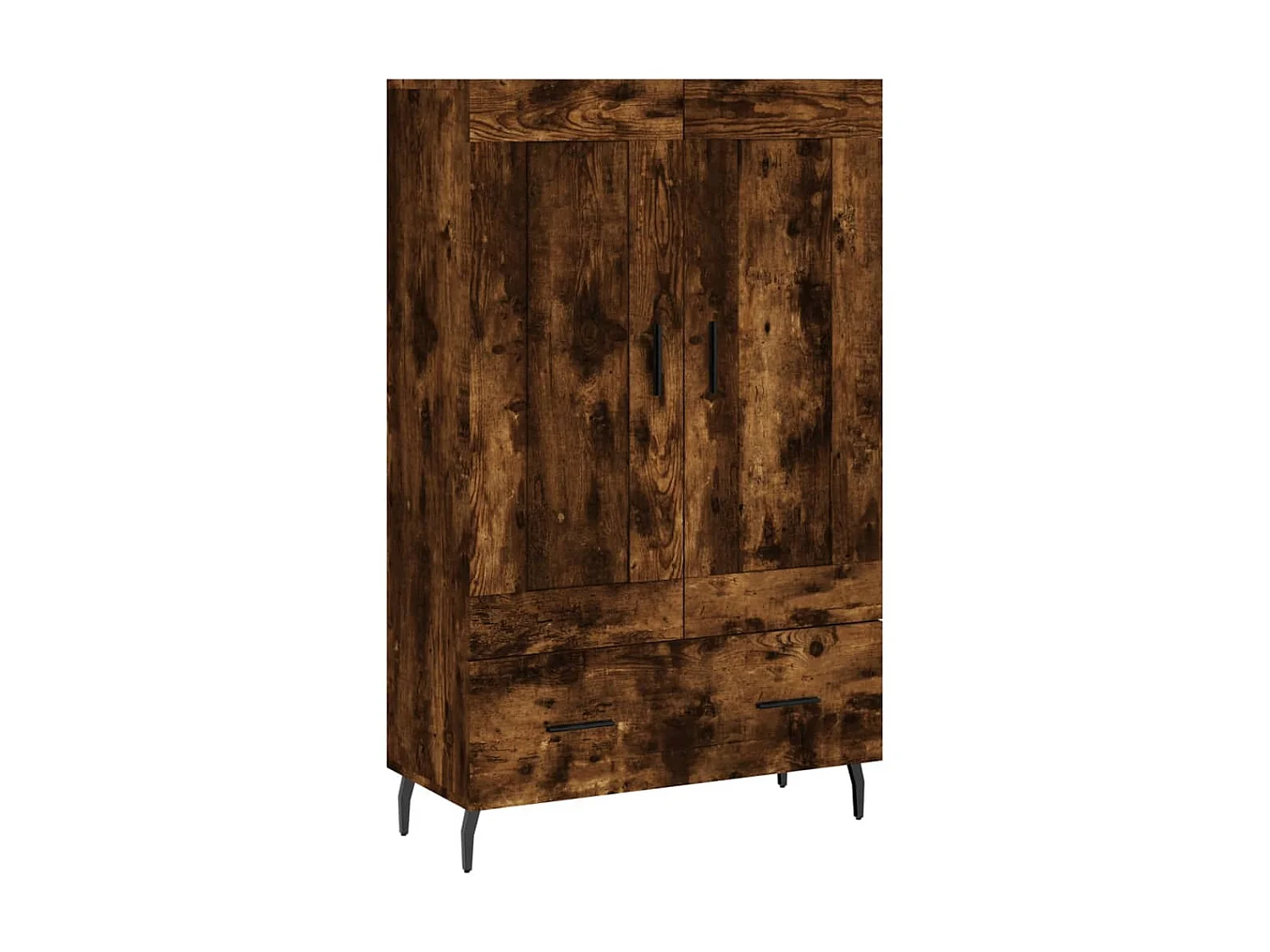 Hoge kast 69,5x31x115 cm bewerkt hout gerookt eikenkleurig NL27167