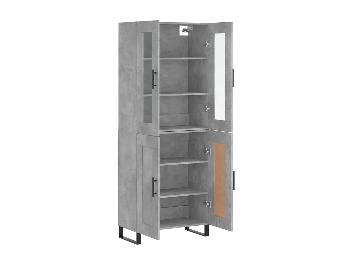 Buffet haut Gris béton 69,5x34x180 cm Bois d'ingénierie QWE68783