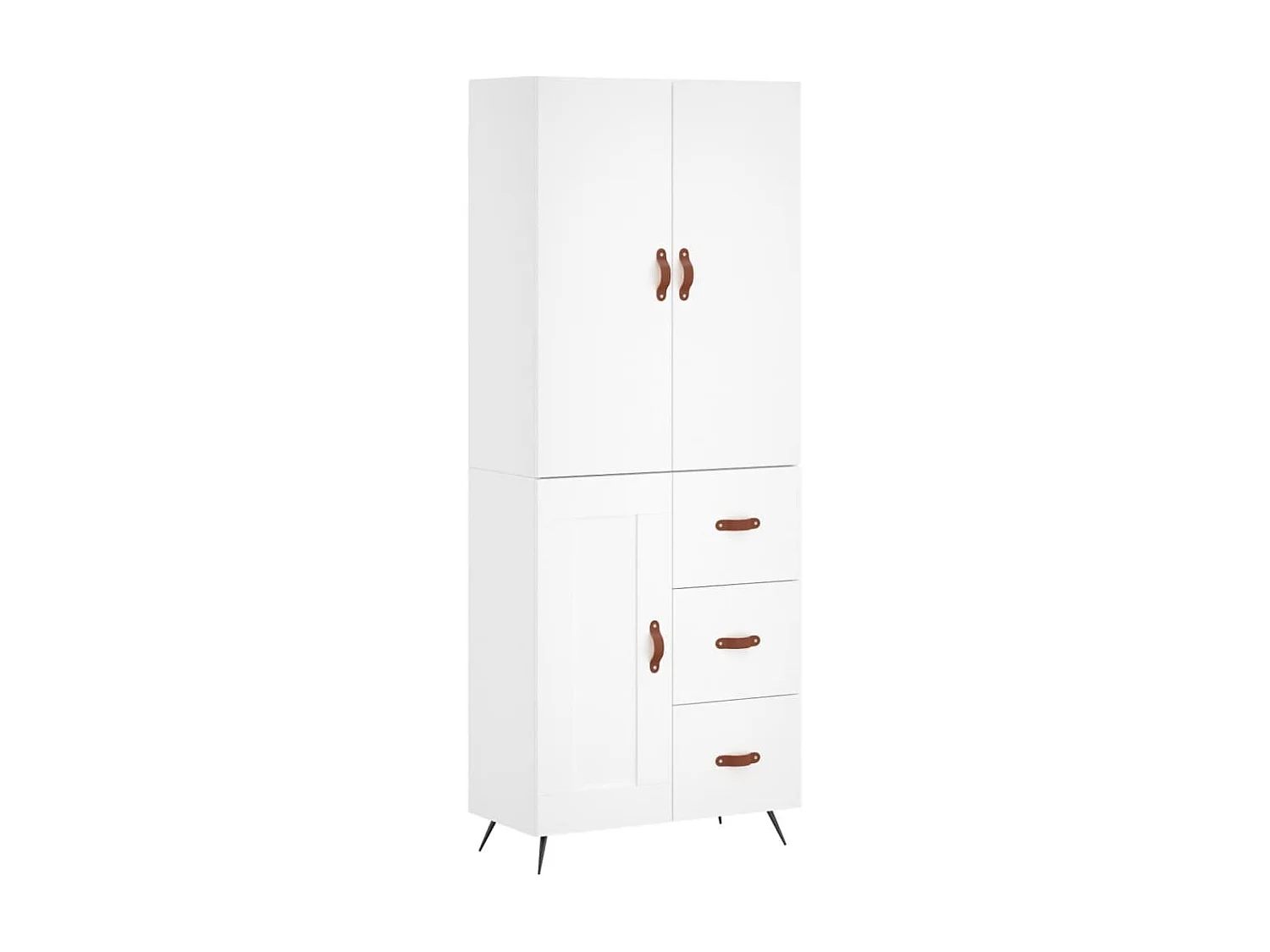 Aparador alto madera contrachapada blanco 69,5x34x180 cm ES12360