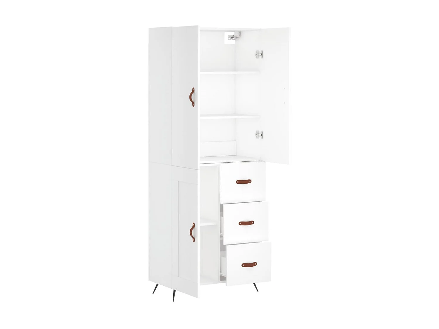 Aparador alto madera contrachapada blanco 69,5x34x180 cm ES12360