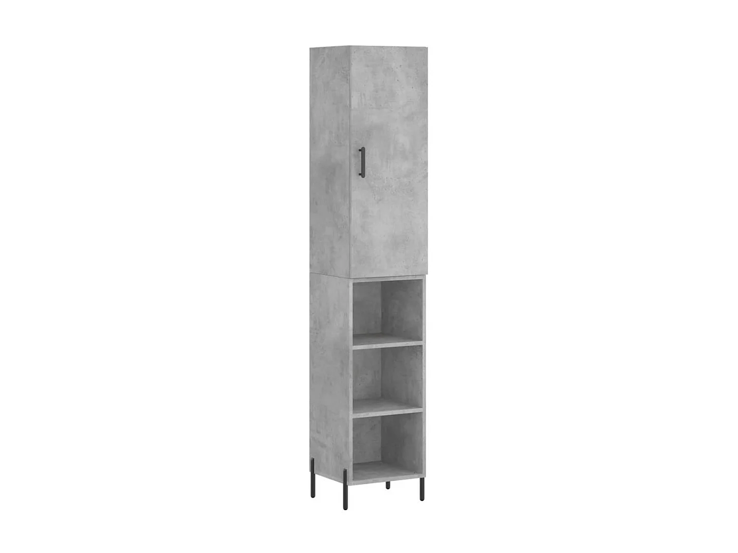 Buffet haut Gris béton 34,5x34x180 cm Bois d'ingénierie QWE11508