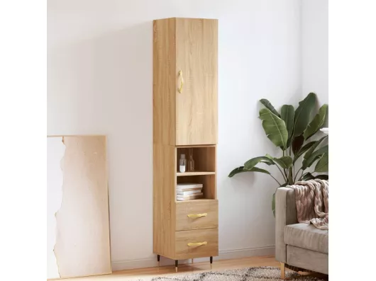 Kauf Unique Highboard,Kommode Sonoma-Eiche 34,5x34x180 cm Holzwerkstoff -gkd766468