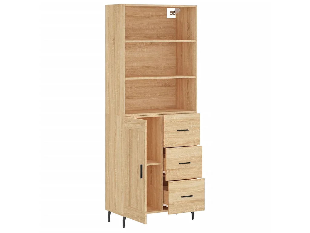 Buffet haut Chêne sonoma 69,5x34x180 cm Bois d'ingénierie QWE59527