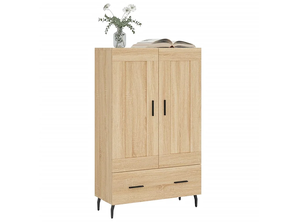 Buffet haut chêne sonoma 69,5x31x115 cm bois d'ingénierie QWE33356