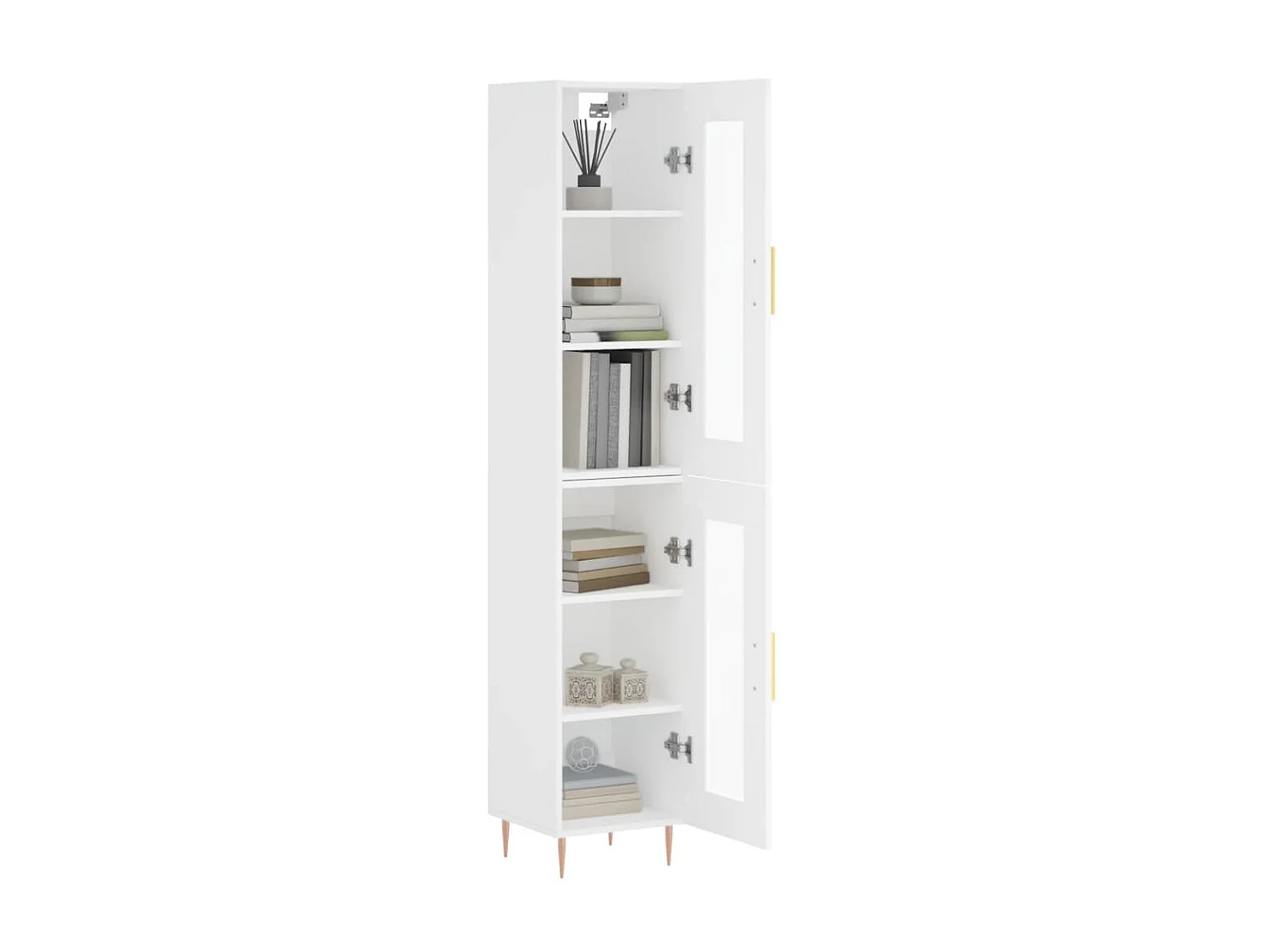 Aparador alto madera contrachapada blanco 34,5x34x180 cm ES98560