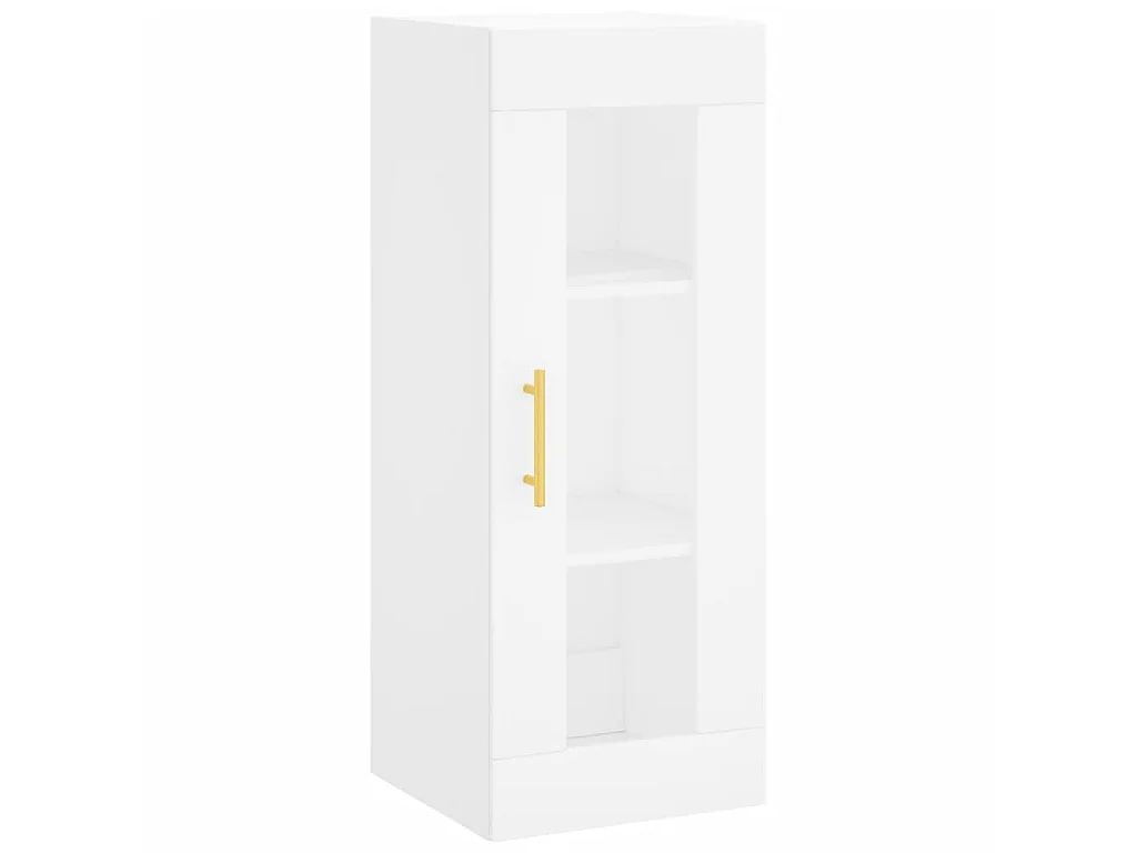 Aparador alto madera contrachapada blanco 34,5x34x180 cm ES98560