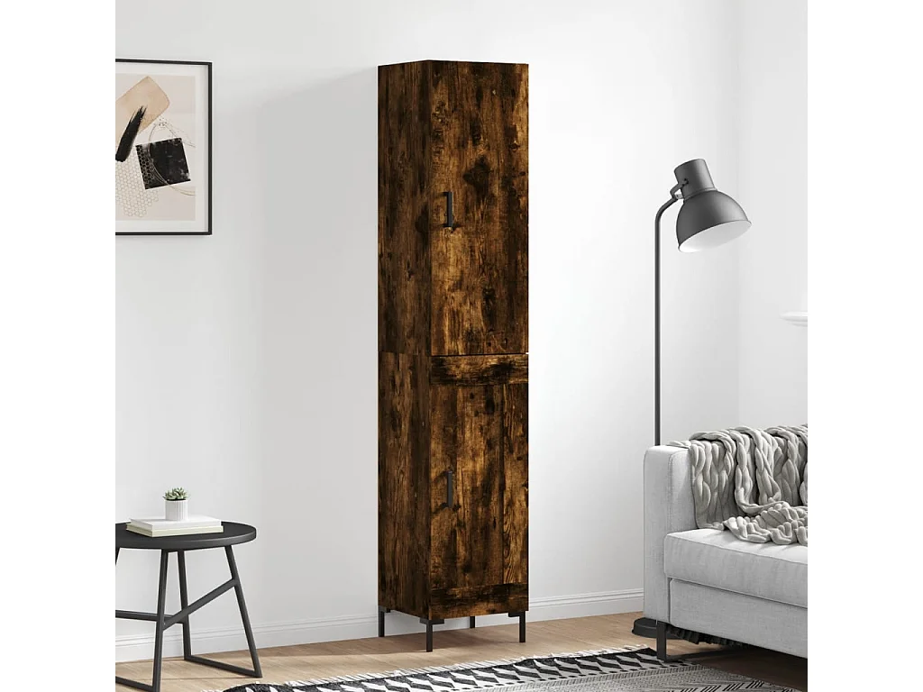 Highboard,Kommode Räuchereiche 34,5x34x180 cm Holzwerkstoff -gkd349633