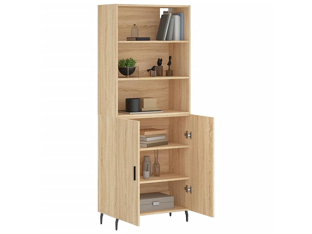 Highboard,Kommode Sonoma-Eiche 69,5x34x180 cm Holzwerkstoff -gkd741358