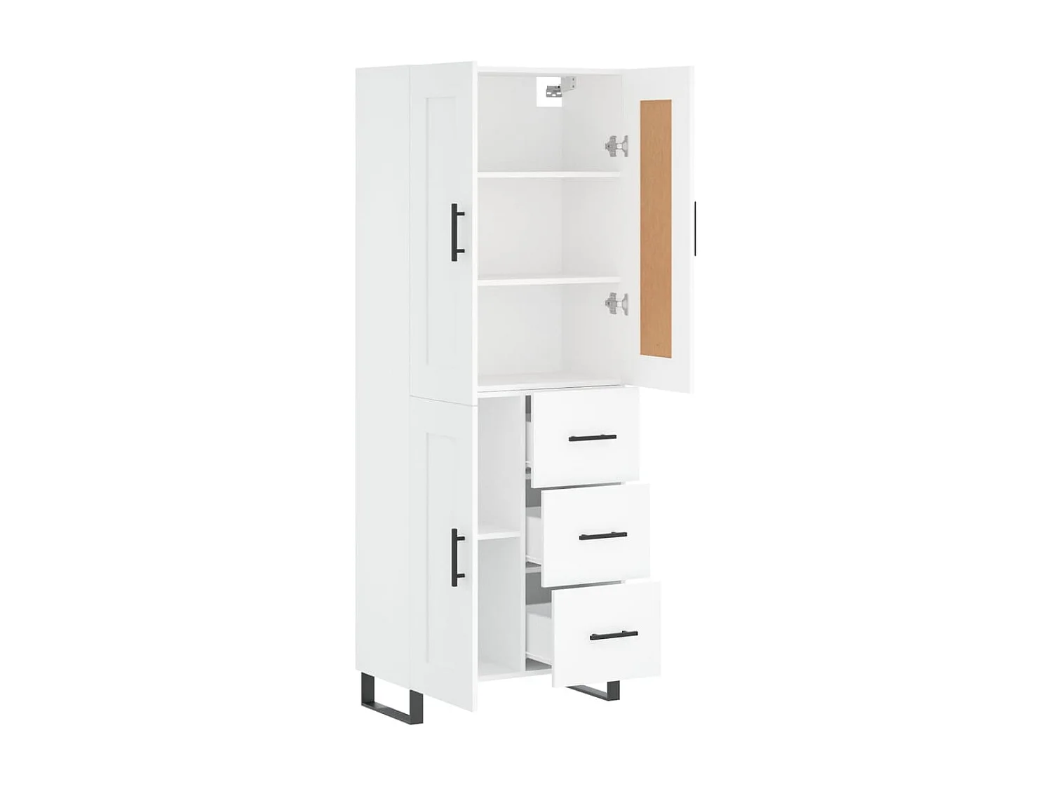 Buffet haut Blanc 69,5x34x180 cm Bois d'ingénierie QWE81761