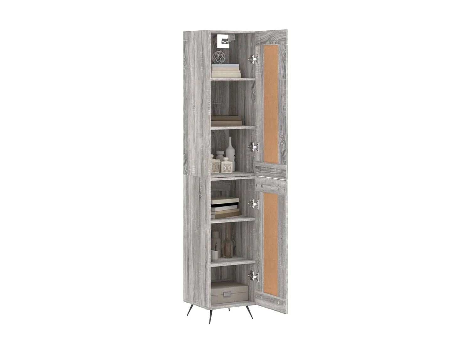 Buffet haut Sonoma gris 34,5x34x180 cm Bois d'ingénierie QWE47954