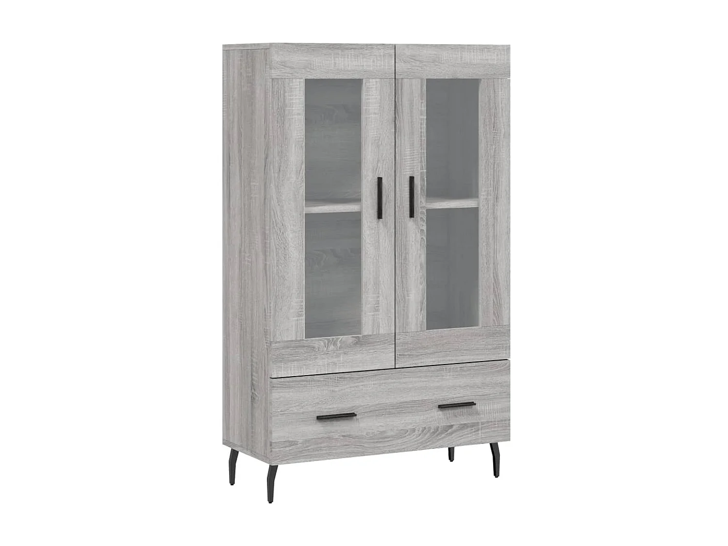 Buffet haut sonoma gris 69,5x31x115 cm bois d'ingénierie QWE35682