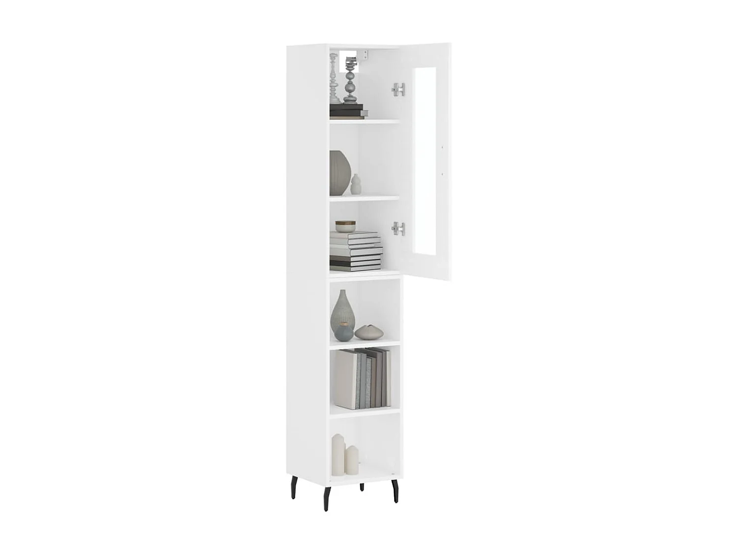 Highboard,Kommode Weiß 34,5x34x180 cm Holzwerkstoff -gkd956010