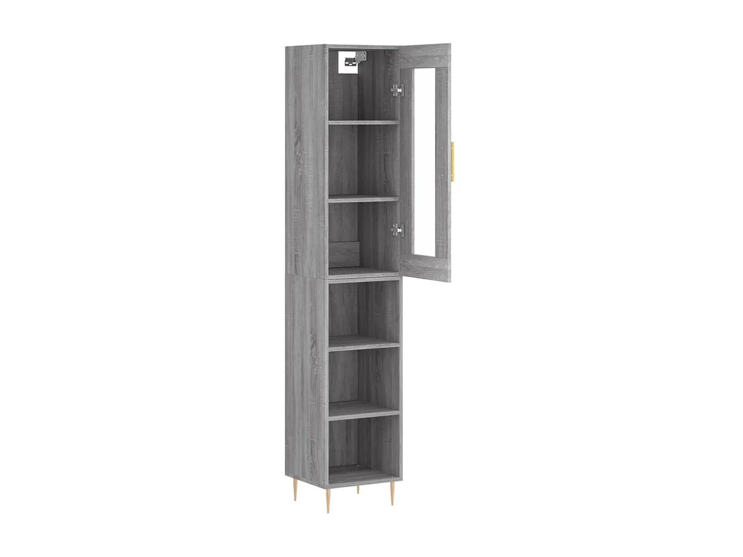 Highboard,Kommode Grau Sonoma 34,5x34x180 cm Holzwerkstoff -gkd204969