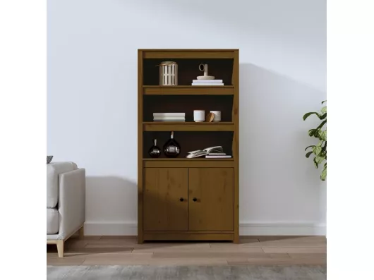 Kauf Unique Highboard,Kommode Honigbraun 80x35x154 cm Massivholz Kiefer -gkd639500