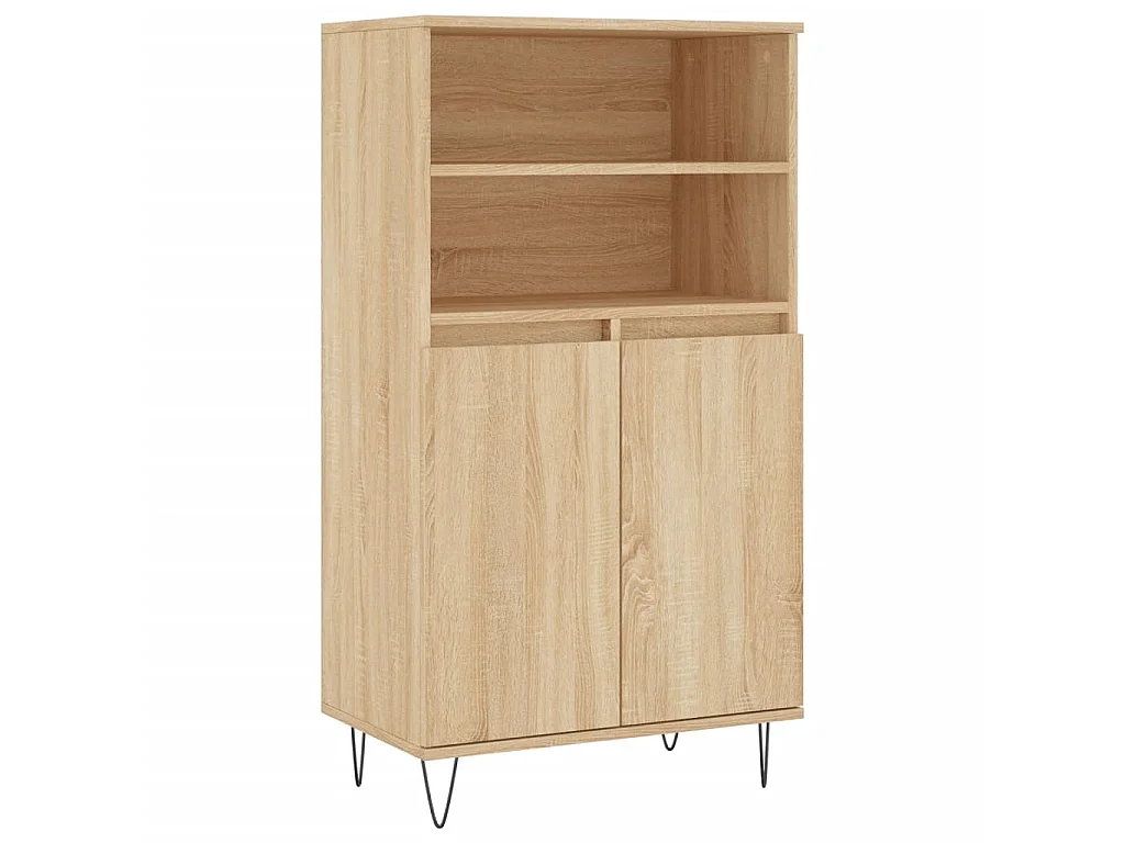 Aparador alto madera contrachapada color roble 60x36x110 cm ES99905