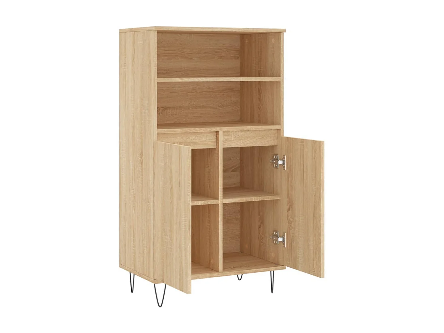 Aparador alto madera contrachapada color roble 60x36x110 cm ES99905