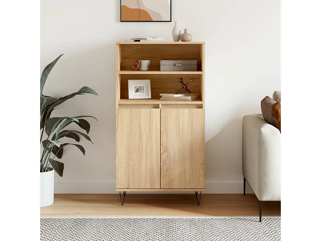 Buffet haut Chêne sonoma 60x36x110 cm Bois d'ingénierie LSF8457