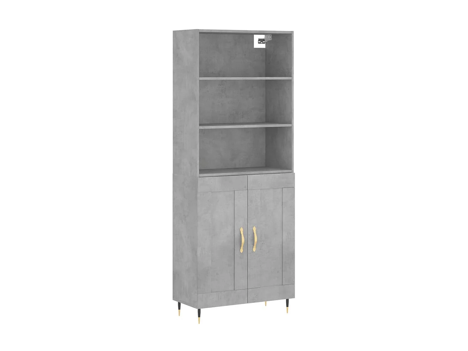 Buffet haut Gris béton 69,5x34x180 cm Bois d'ingénierie QWE69121