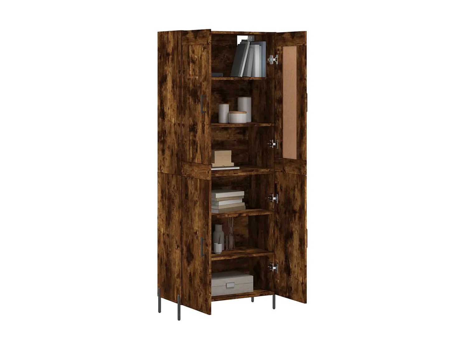 Highboard,Kommode Räuchereiche 69,5x34x180 cm Holzwerkstoff -gkd829743