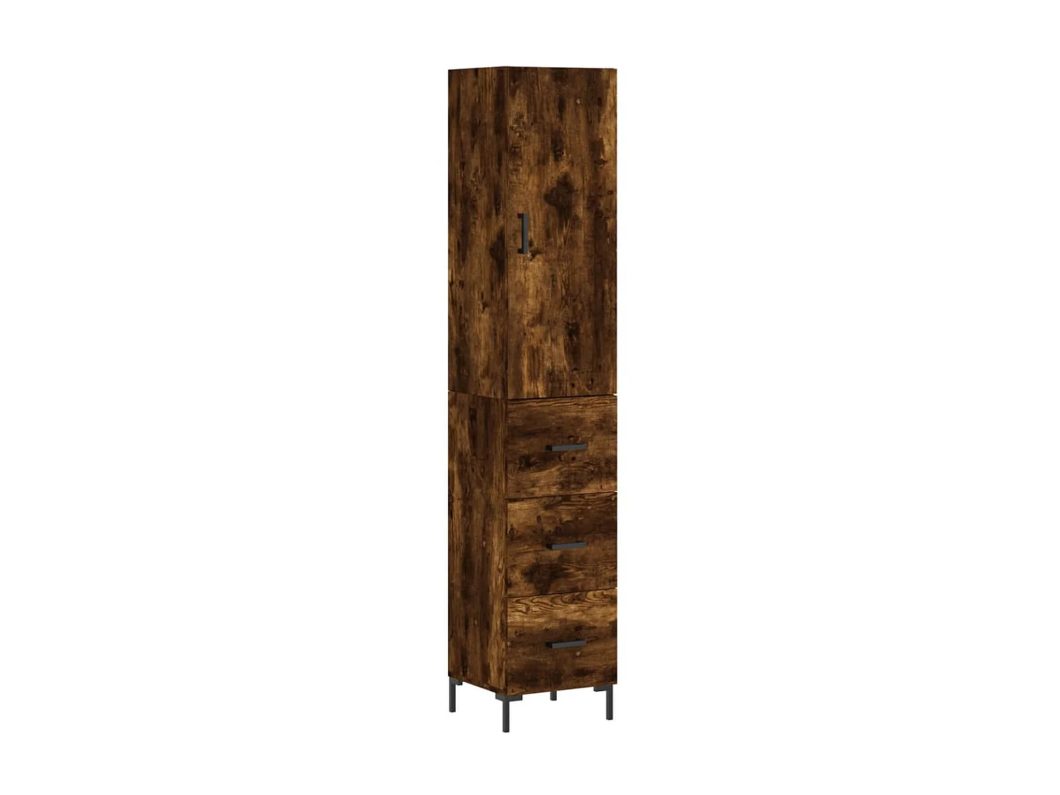 Highboard,Kommode Räuchereiche 34,5x34x180 cm Holzwerkstoff -gkd842724