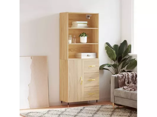 Kauf Unique Highboard,Kommode Sonoma-Eiche 69,5x34x180 cm Holzwerkstoff -gkd931952