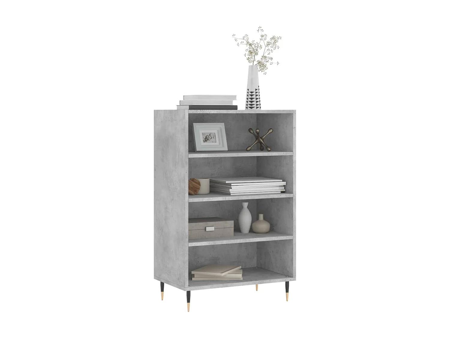Buffet haut gris béton 57x35x90 cm bois d'ingénierie QWE62661