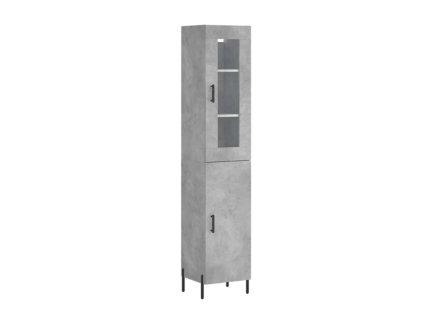 Buffet haut Gris béton 34,5x34x180 cm Bois d'ingénierie QWE19189