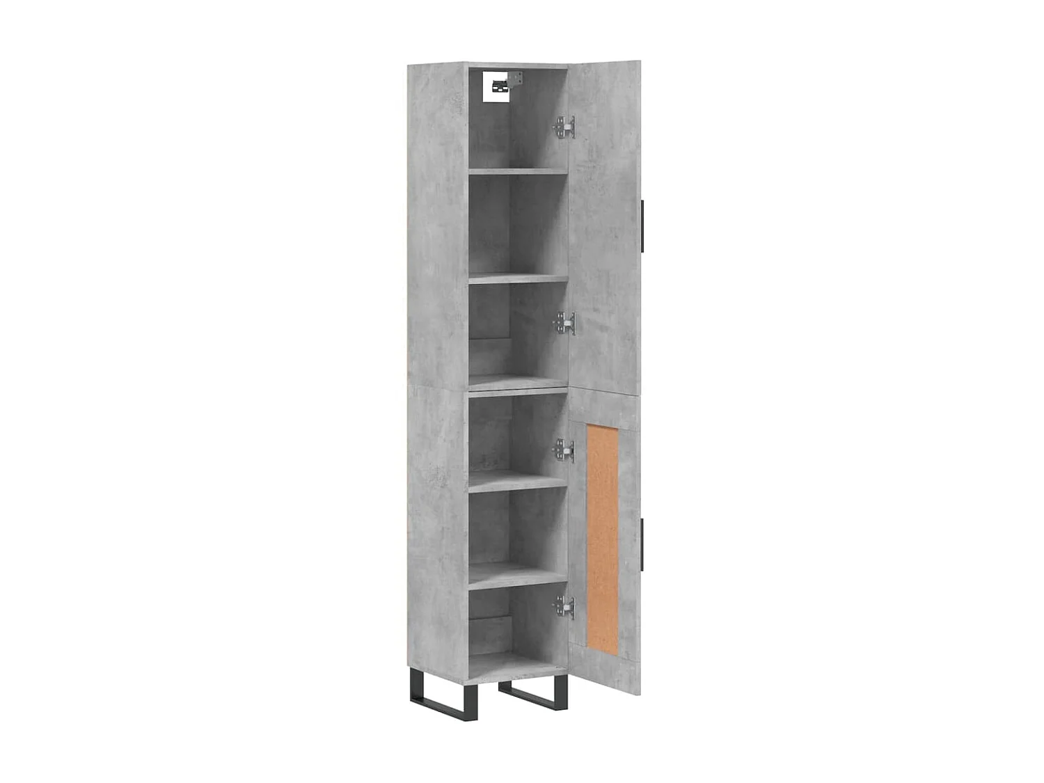 Hoge kast 34,5x34x180 cm bewerkt hout betongrijs NL223793