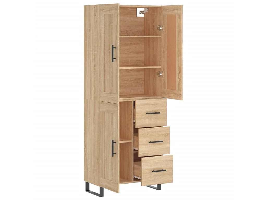 Buffet haut Chêne sonoma 69,5x34x180 cm Bois d'ingénierie QWE97378