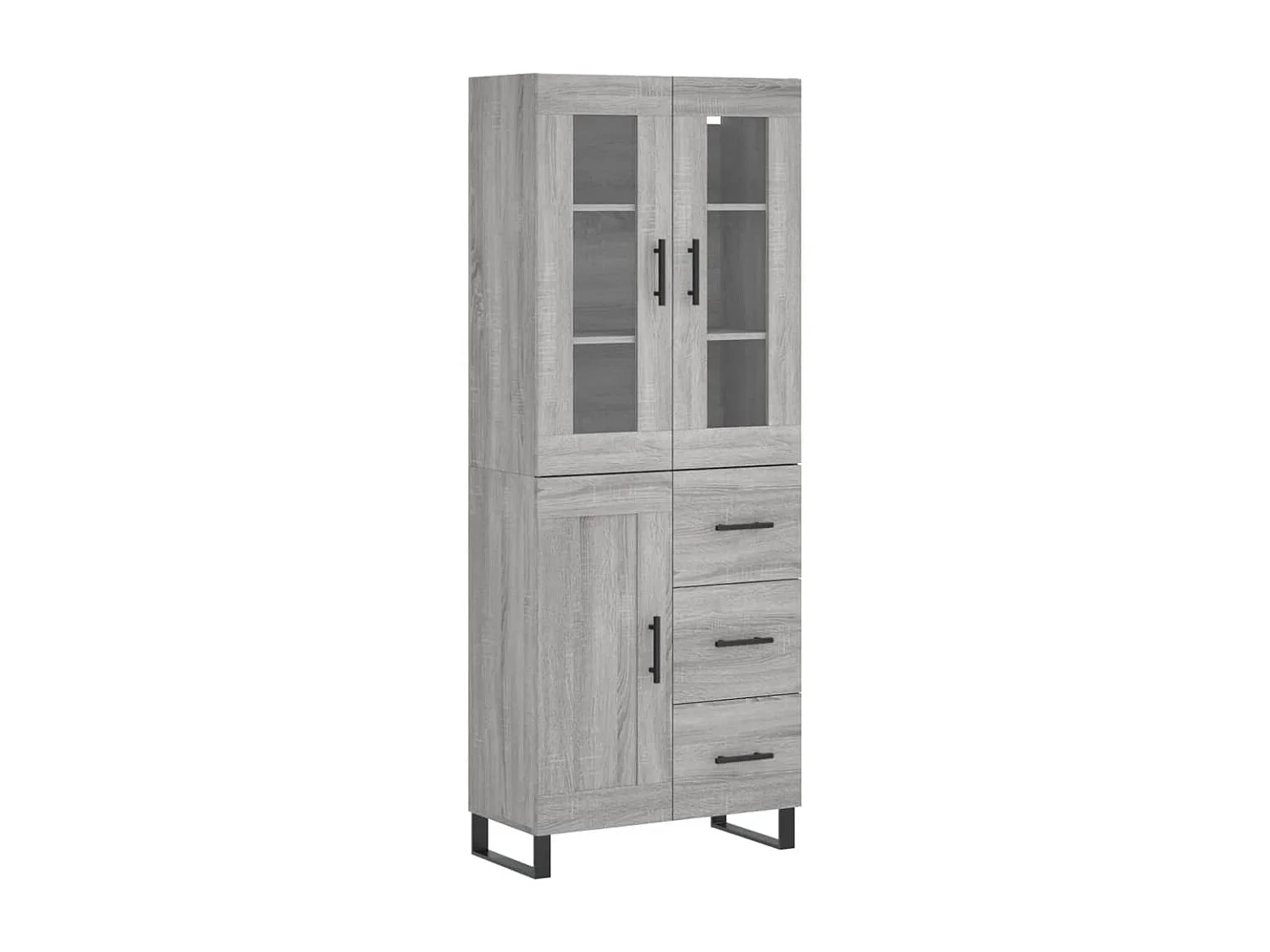 Aparador alto madera contrachapada gris sonoma 69,5x34x180 cm ES349434