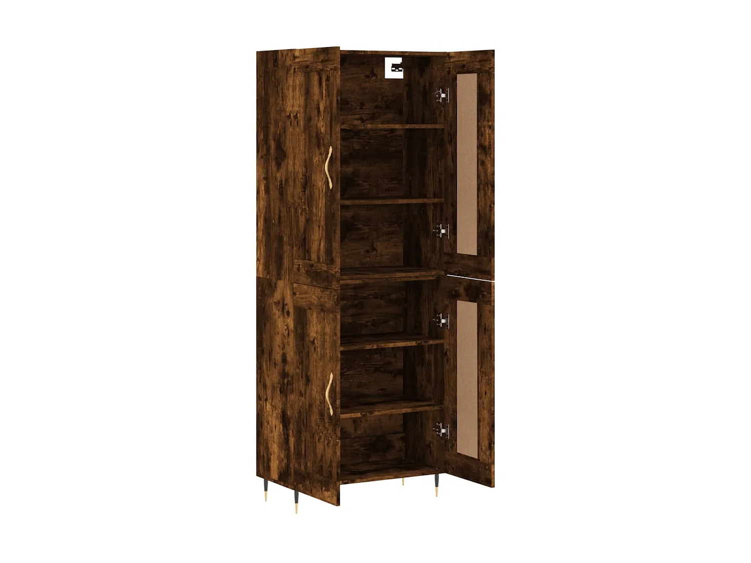 Aparador alto madera contrachapada roble ahumado 69,5x34x180 cm ES30392