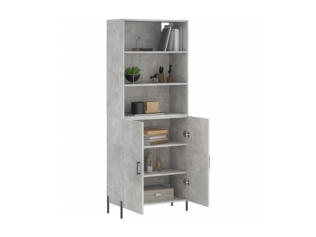 Highboard,Kommode Betongrau 69,5x34x180 cm Holzwerkstoff -gkd383410