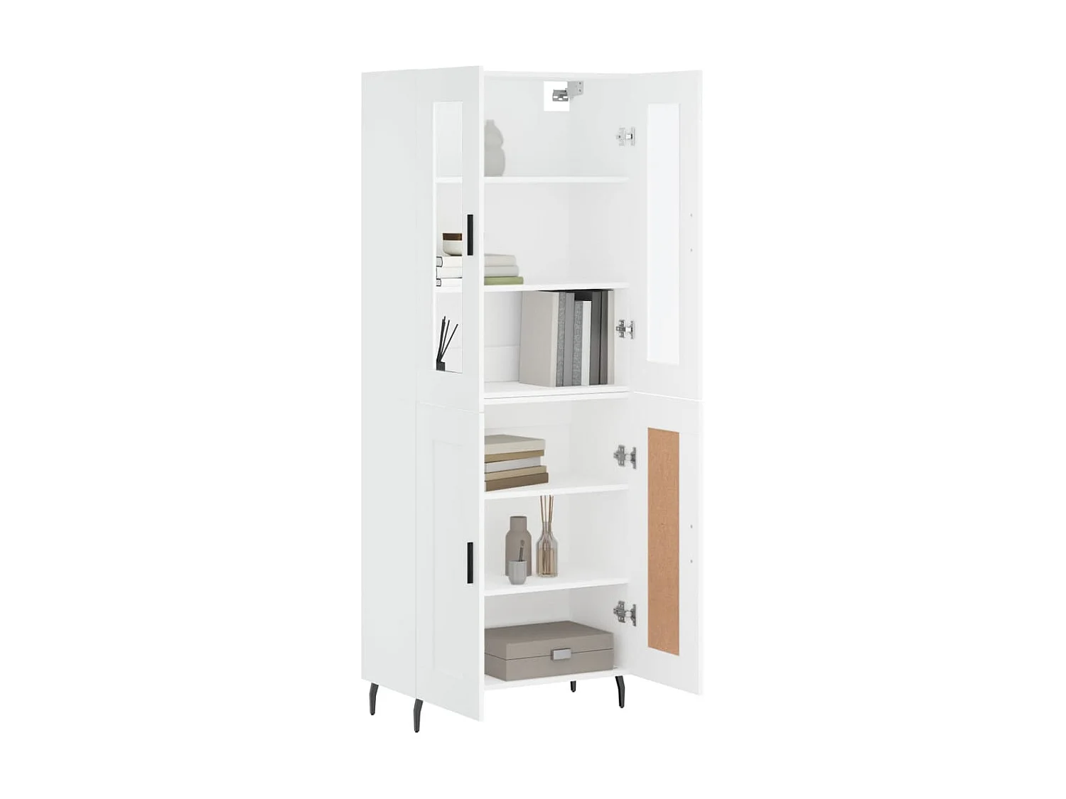 Aparador alto 69,5x34x180 cm derivados de madeira branco PT847667