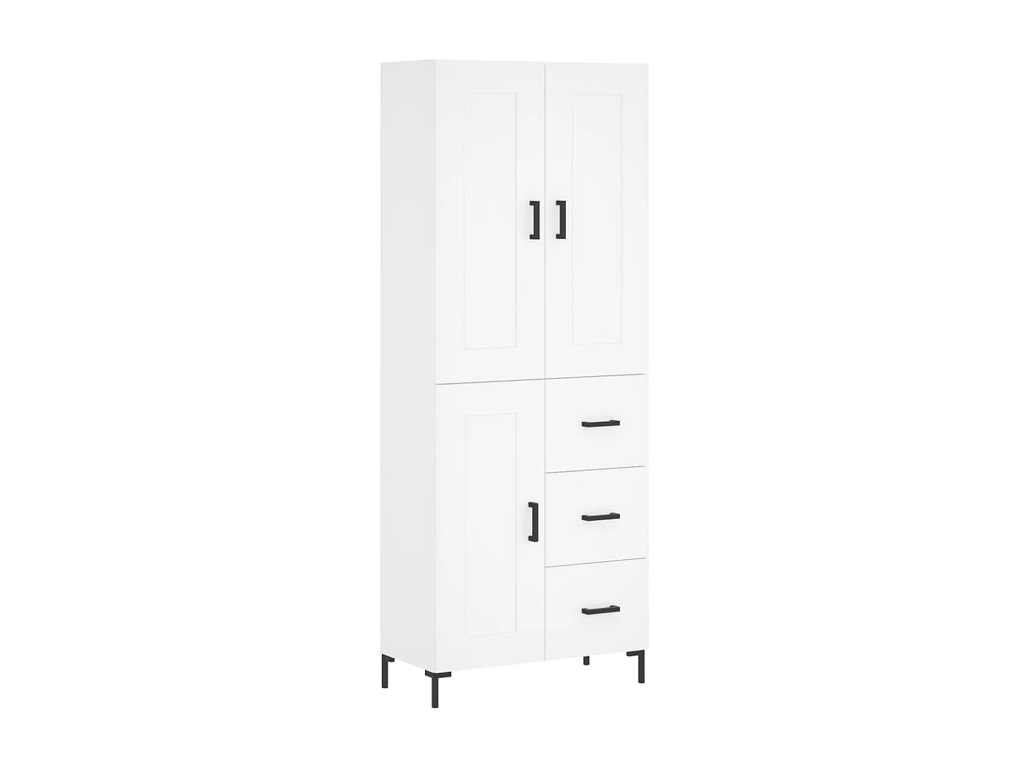 Highboard,Kommode Weiß 69,5x34x180 cm Holzwerkstoff -gkd153386