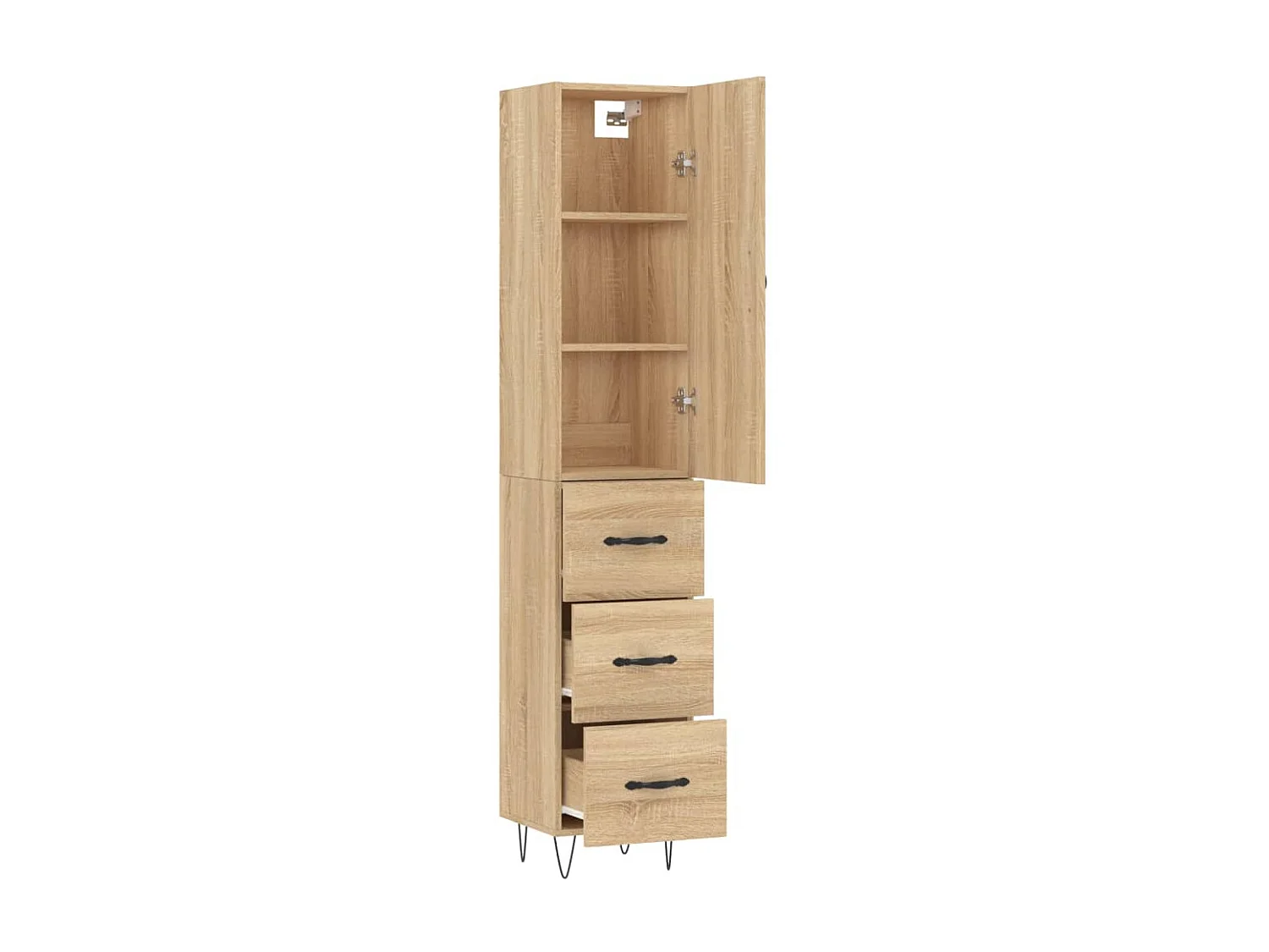 Highboard,Kommode Sonoma-Eiche 34,5x34x180 cm Holzwerkstoff -gkd308032