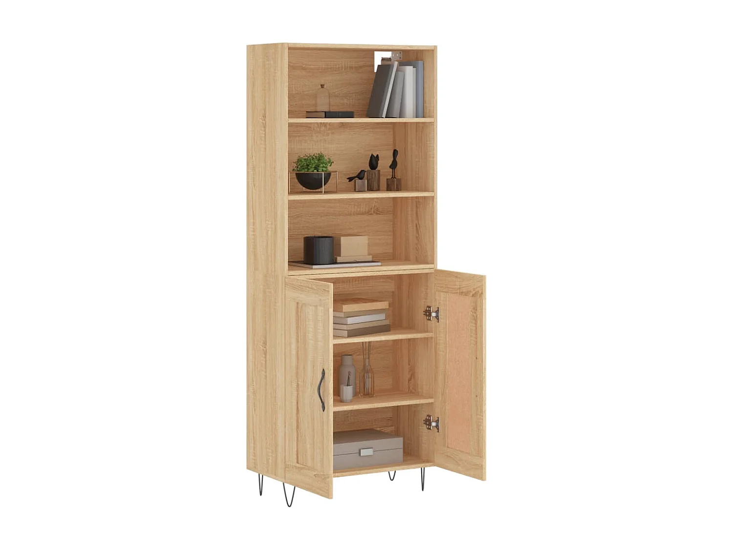 Highboard,Kommode Sonoma-Eiche 69,5x34x180 cm Holzwerkstoff -gkd273810