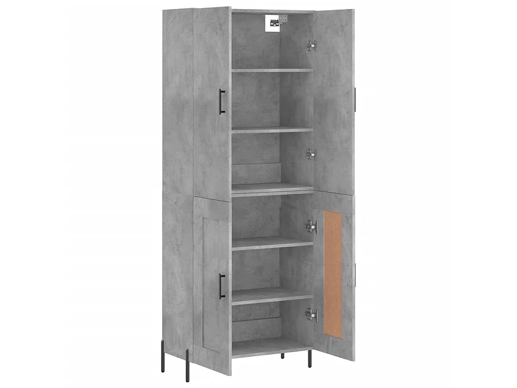 Aparador alto 69,5x34x180 cm derivados de madeira cinza cimento PT857299