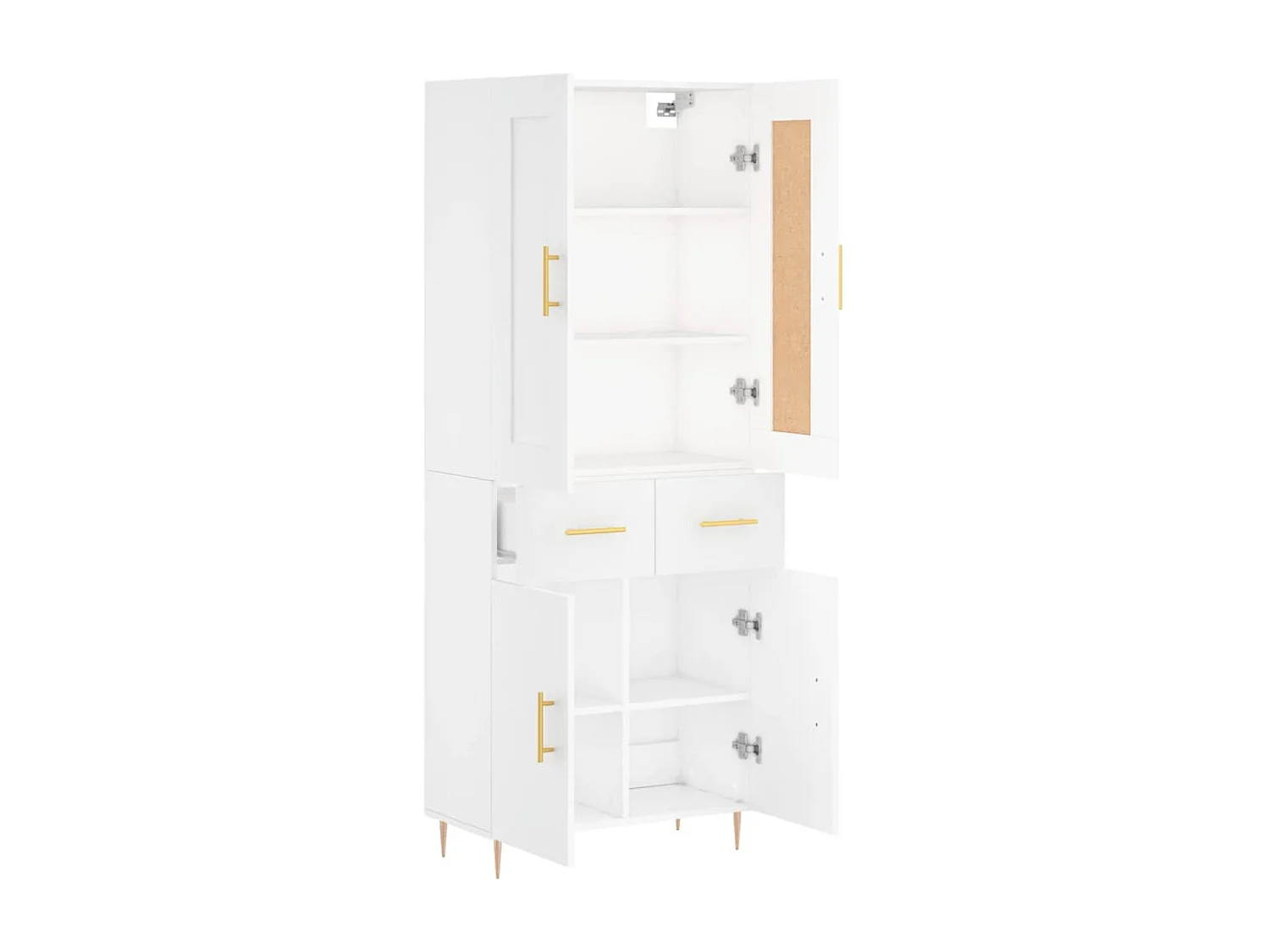 Aparador alto madera contrachapada blanco 69,5x34x180 cm ES53476