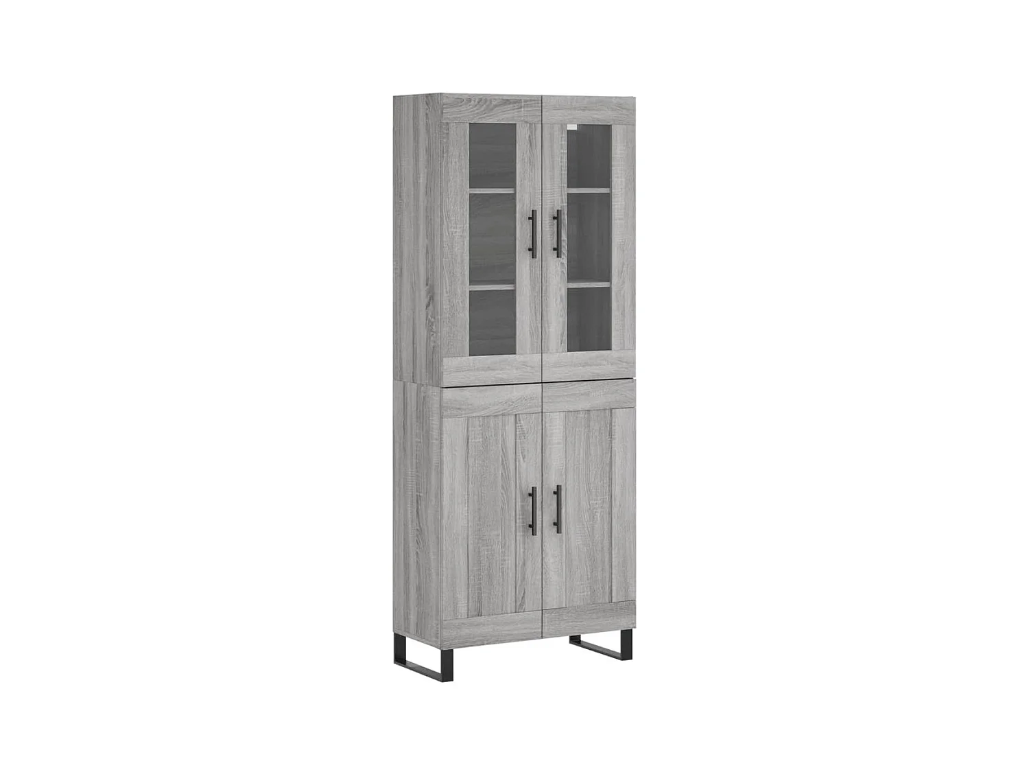 Buffet haut Sonoma gris 69,5x34x180 cm Bois d'ingénierie QWE41529