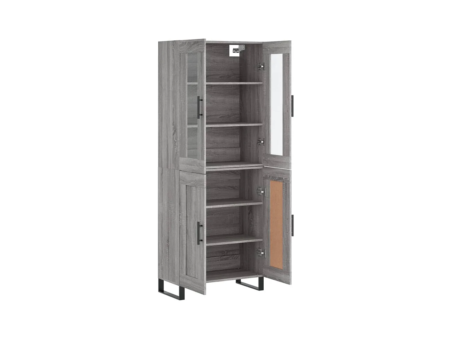 Buffet haut Sonoma gris 69,5x34x180 cm Bois d'ingénierie QWE41529