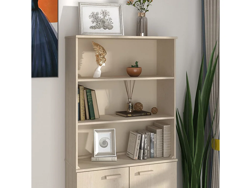 Dessus de buffet HAMAR Blanc 85x35x100 cm Bois de pin massif EGER99371 BonneVie Meuble