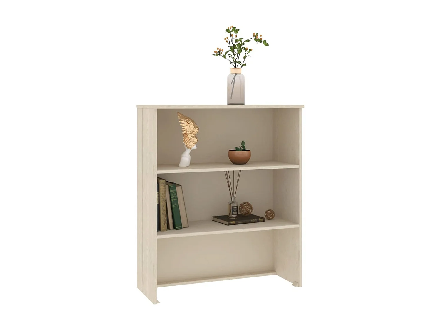 Dessus de buffet HAMAR Blanc 85x35x100 cm Bois de pin massif EGER99371 BonneVie Meuble