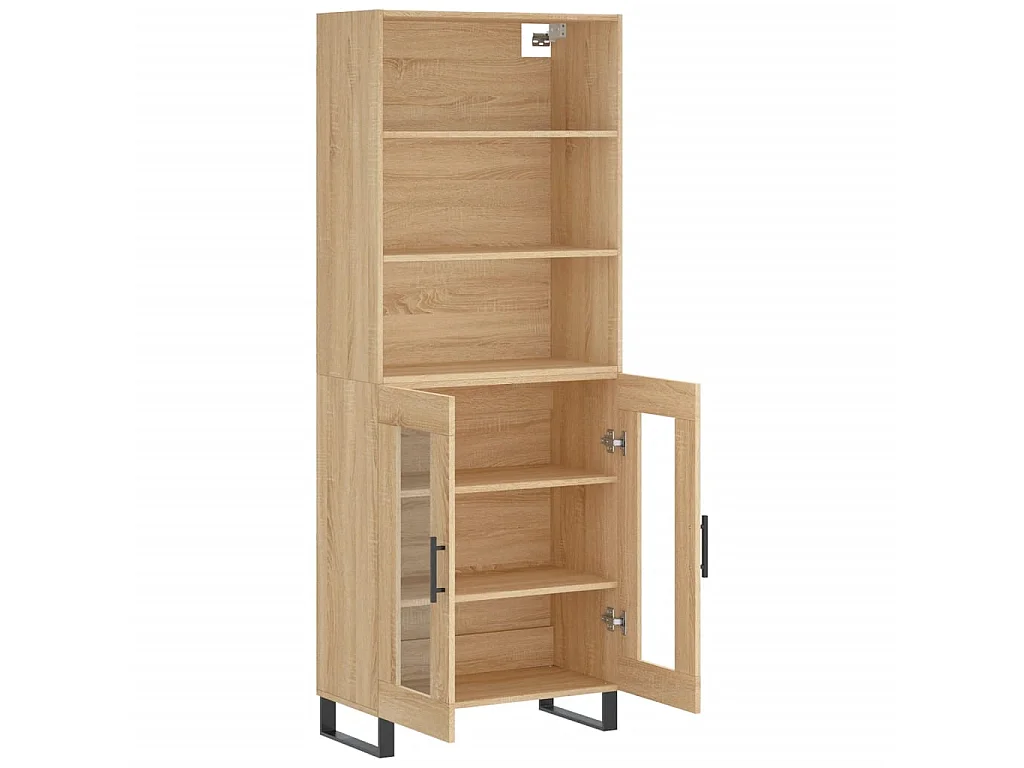 Hoge kast 69,5x34x180 cm bewerkt hout sonoma eikenkleurig NL68647