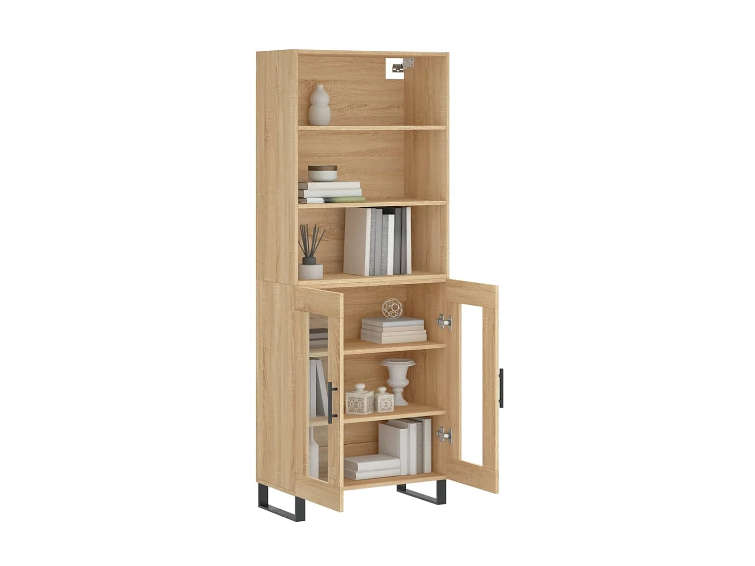 Highboard,Kommode Sonoma-Eiche 69,5x34x180 cm Holzwerkstoff -gkd493586