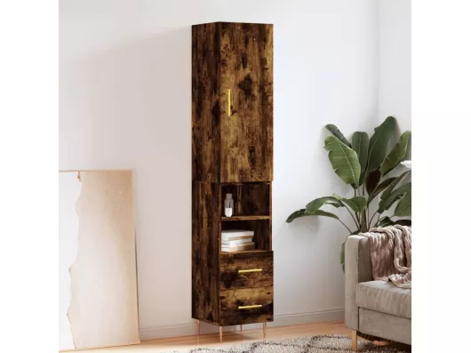 Kauf Unique Highboard,Kommode Räuchereiche 34,5x34x180 cm Holzwerkstoff -gkd143912