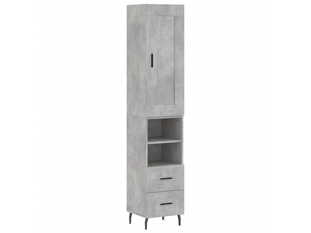 Highboard,Kommode Betongrau 34,5x34x180 cm Holzwerkstoff -gkd47906