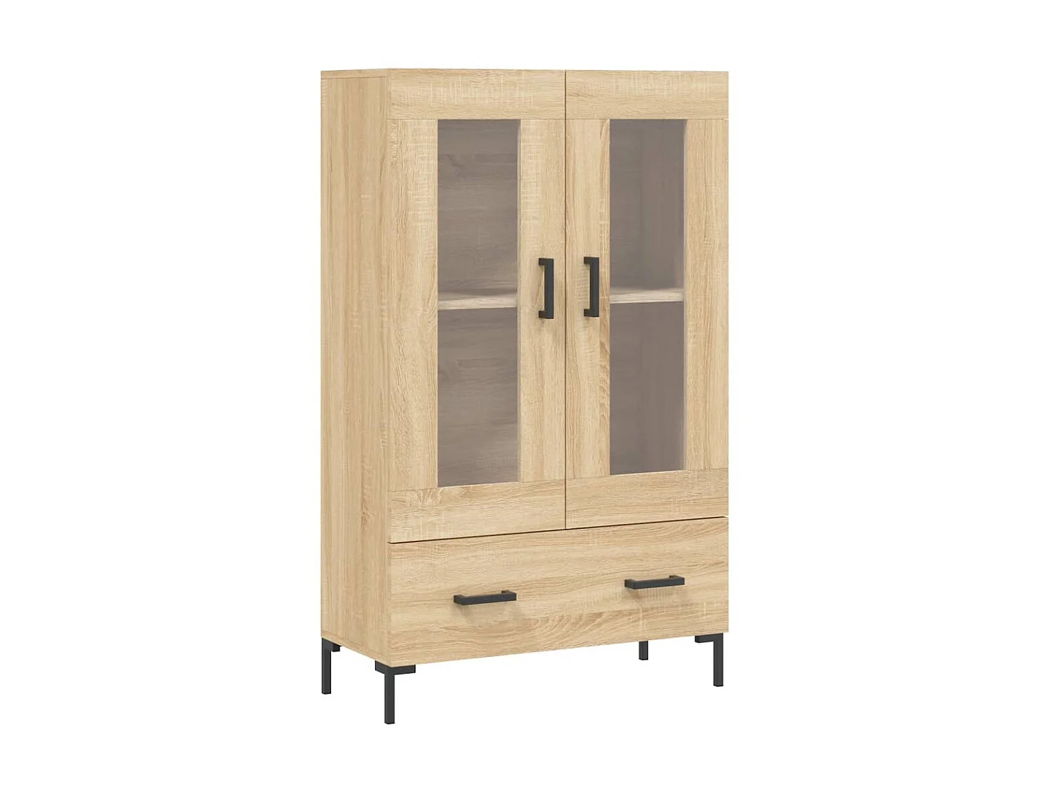 Buffet haut chêne sonoma 69,5x31x115 cm bois d'ingénierie QWE29873
