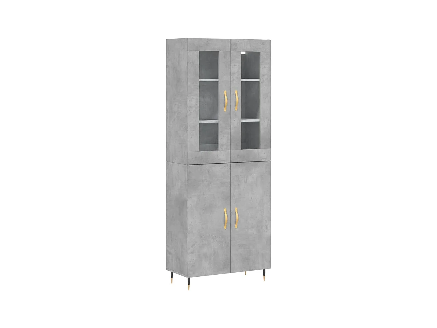 Highboard,Kommode Betongrau 69,5x34x180 cm Holzwerkstoff -gkd130355