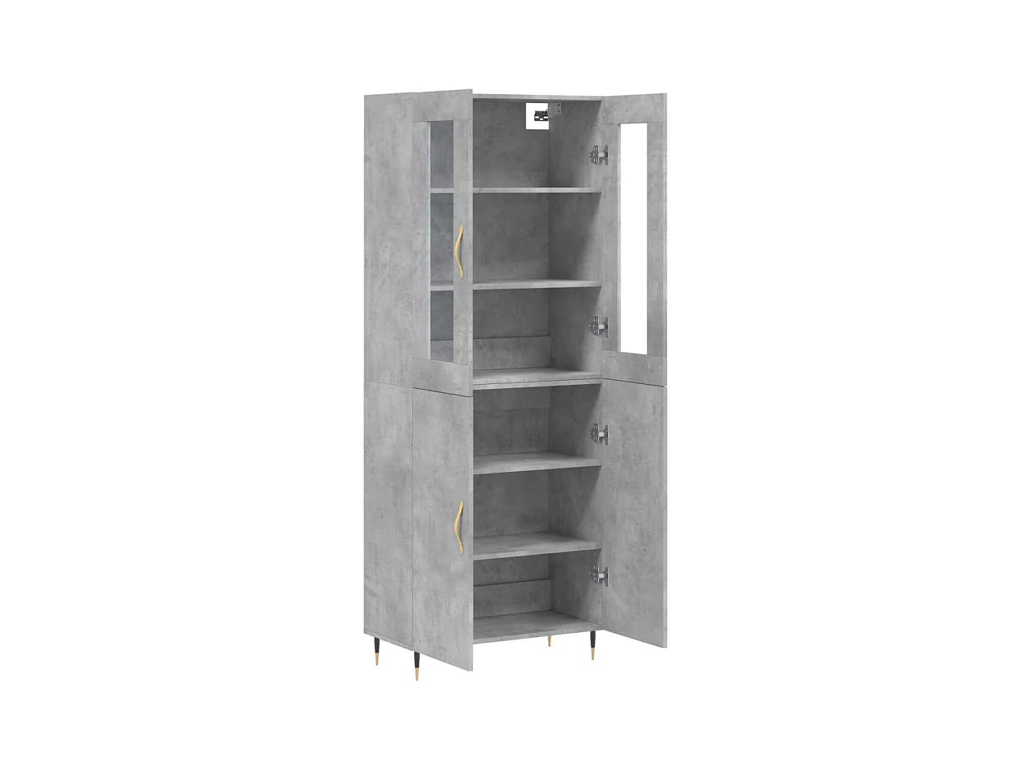 Highboard,Kommode Betongrau 69,5x34x180 cm Holzwerkstoff -gkd130355