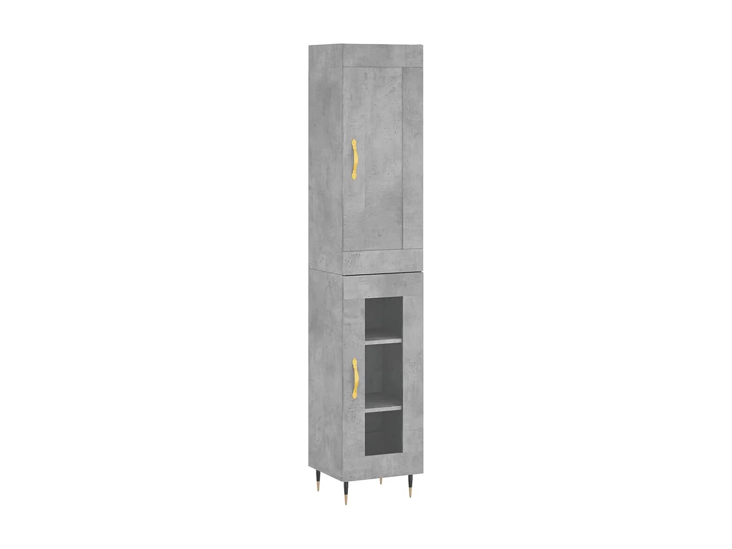 Buffet haut Gris béton 34,5x34x180 cm Bois d'ingénierie QWE93969